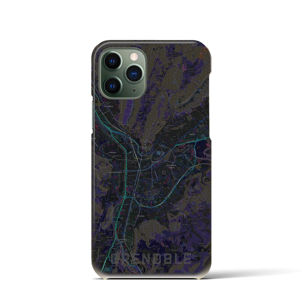 【グルノーブル(フランス)】地図柄iPhoneケース(バックカバータイプ)