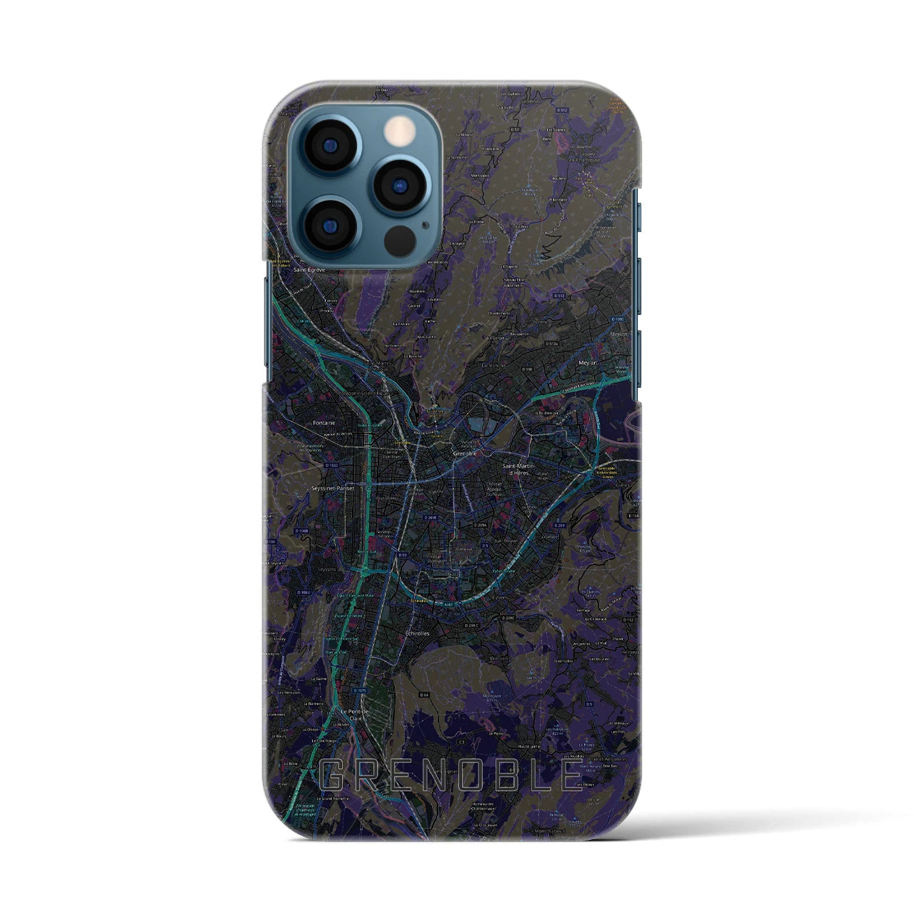 【グルノーブル(フランス)】地図柄iPhoneケース(バックカバータイプ)