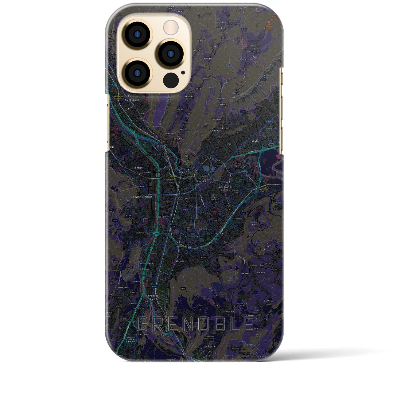 【グルノーブル(フランス)】地図柄iPhoneケース(バックカバータイプ)