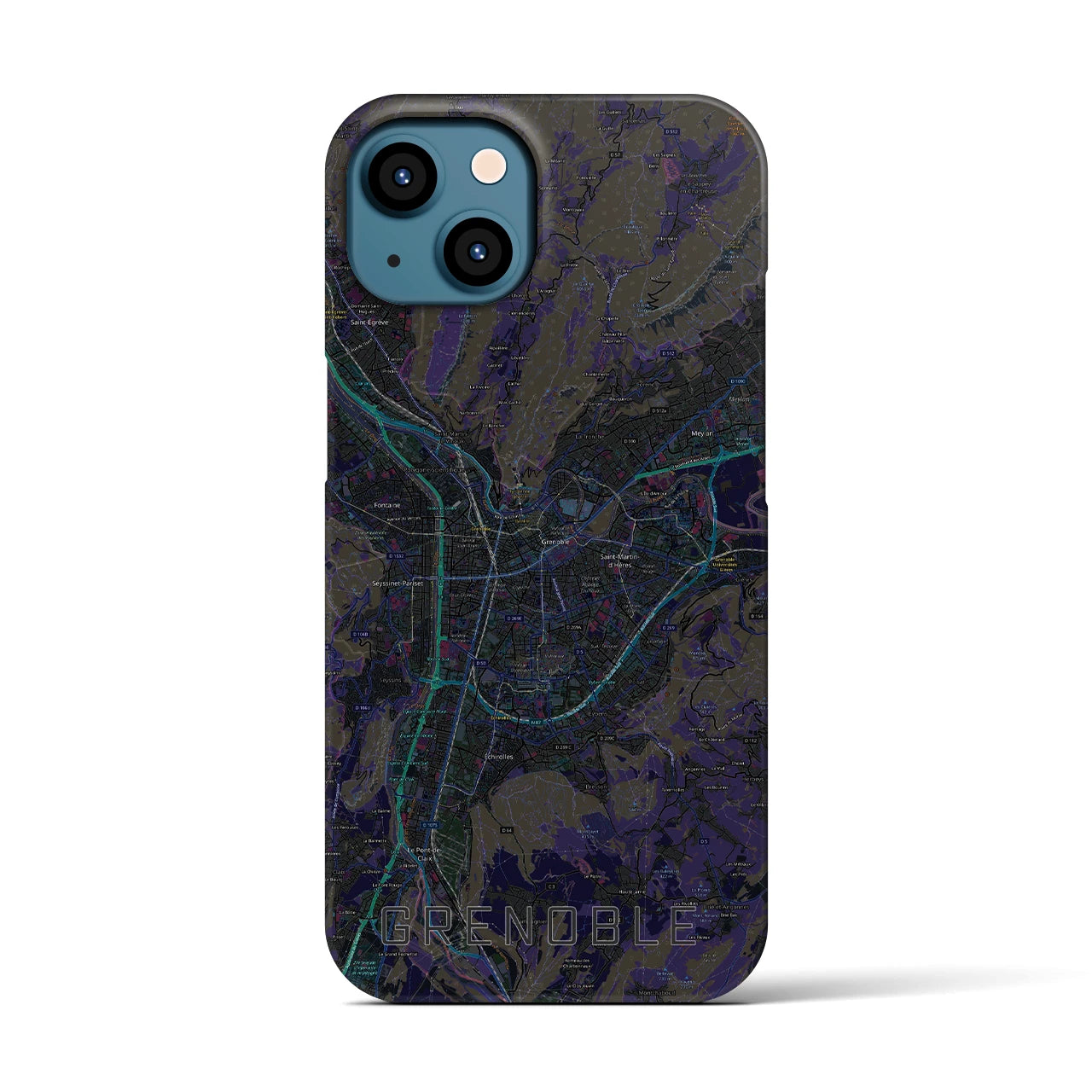 【グルノーブル(フランス)】地図柄iPhoneケース(バックカバータイプ)