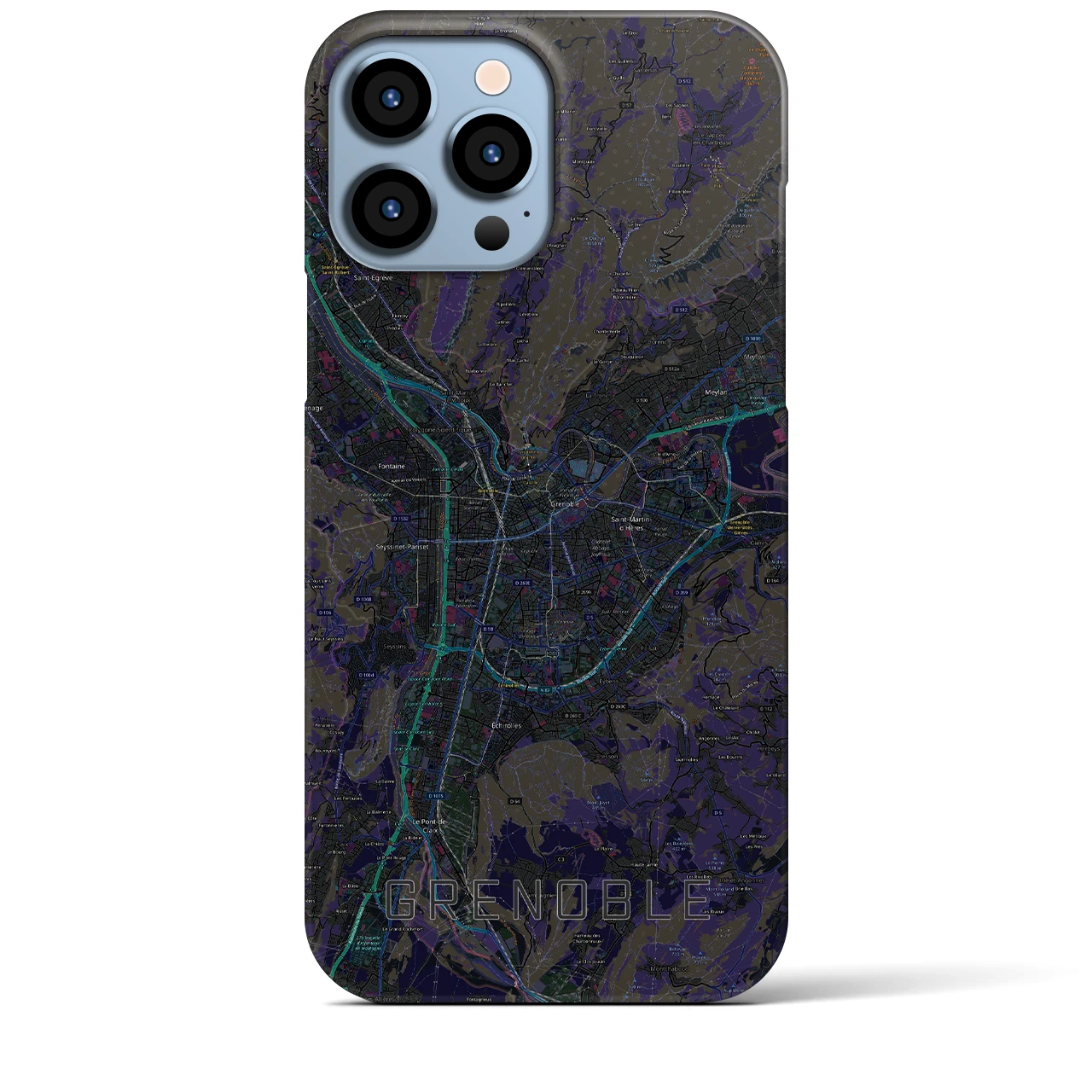 【グルノーブル(フランス)】地図柄iPhoneケース(バックカバータイプ)