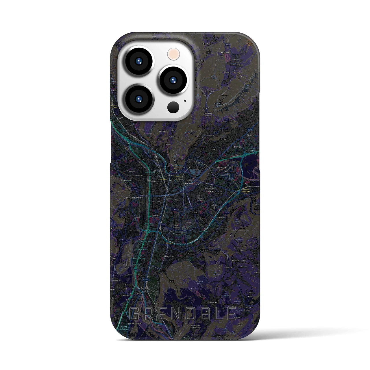【グルノーブル(フランス)】地図柄iPhoneケース(バックカバータイプ)
