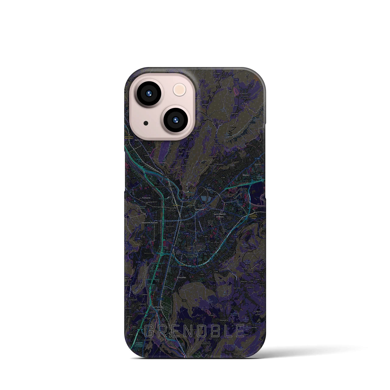 【グルノーブル(フランス)】地図柄iPhoneケース(バックカバータイプ)