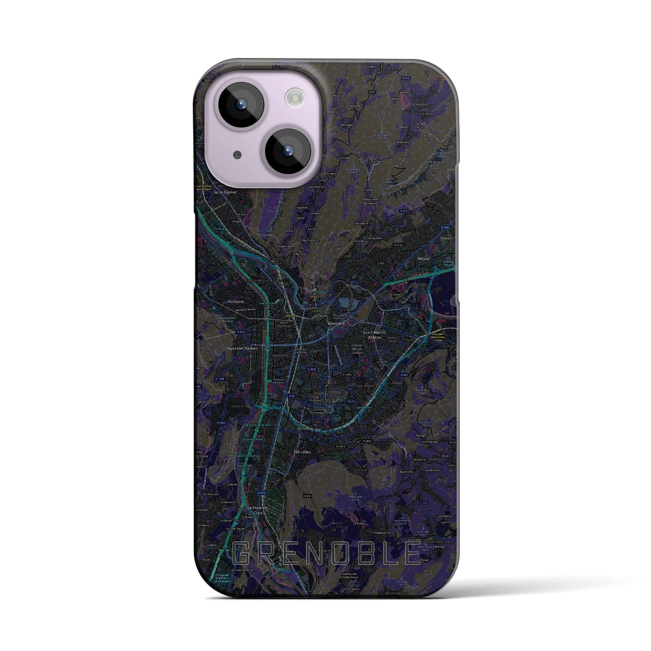 【グルノーブル(フランス)】地図柄iPhoneケース(バックカバータイプ)