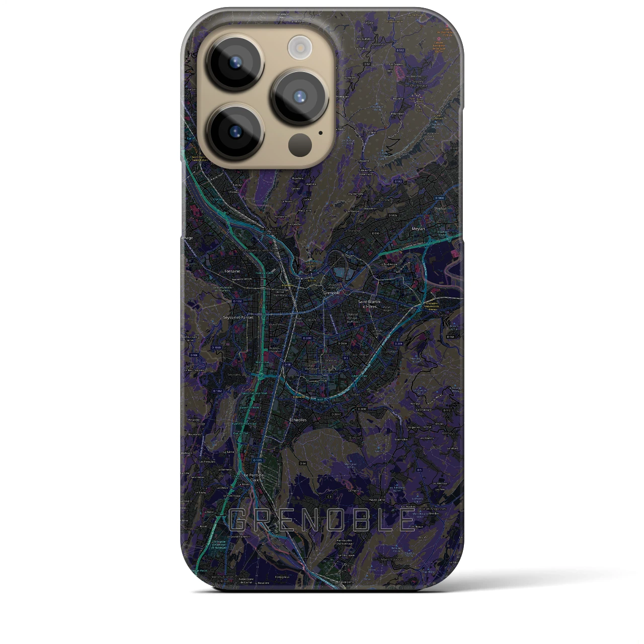 【グルノーブル(フランス)】地図柄iPhoneケース(バックカバータイプ)