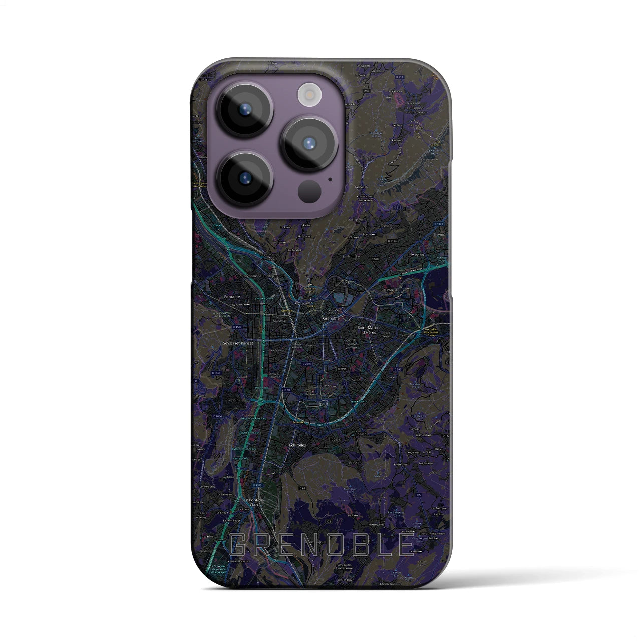 【グルノーブル(フランス)】地図柄iPhoneケース(バックカバータイプ)