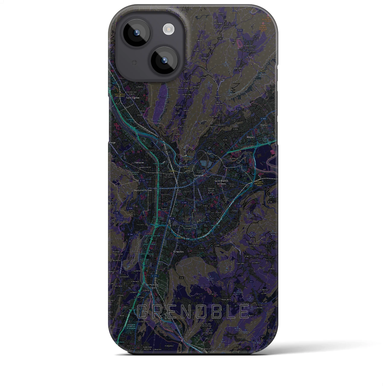 【グルノーブル(フランス)】地図柄iPhoneケース(バックカバータイプ)