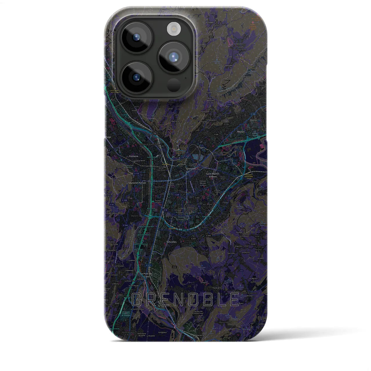 【グルノーブル(フランス)】地図柄iPhoneケース(バックカバータイプ)