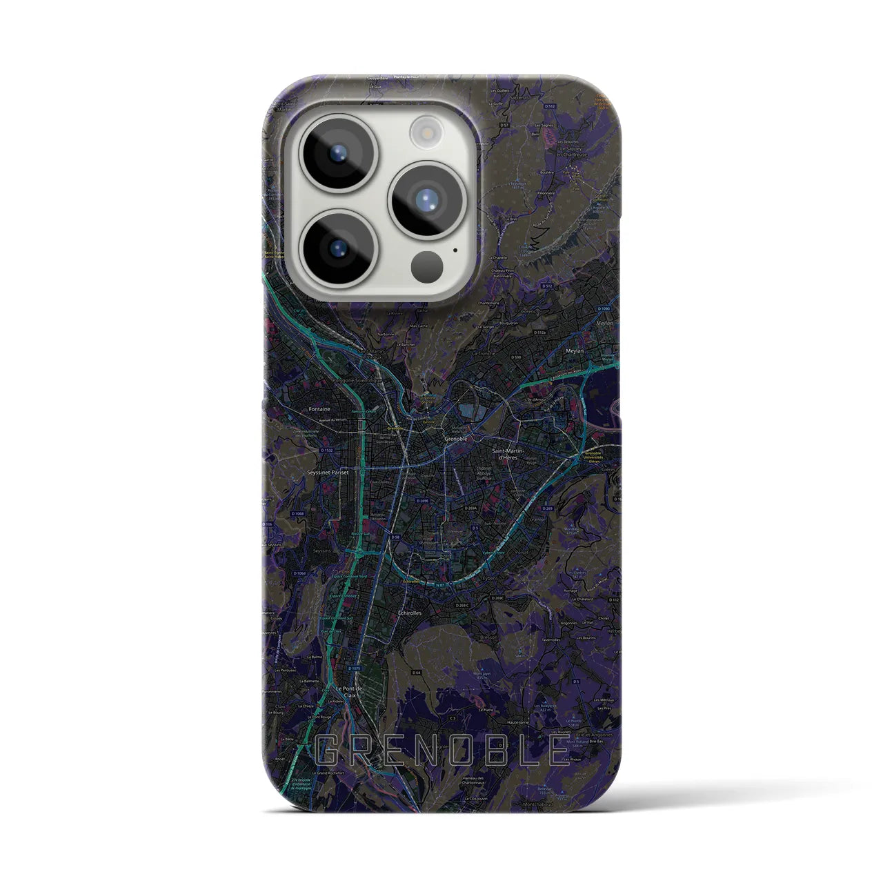 【グルノーブル(フランス)】地図柄iPhoneケース(バックカバータイプ)