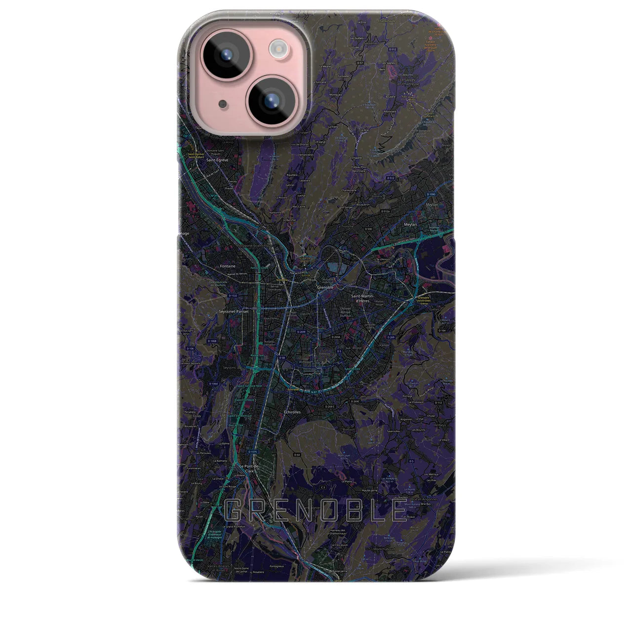 【グルノーブル(フランス)】地図柄iPhoneケース(バックカバータイプ)