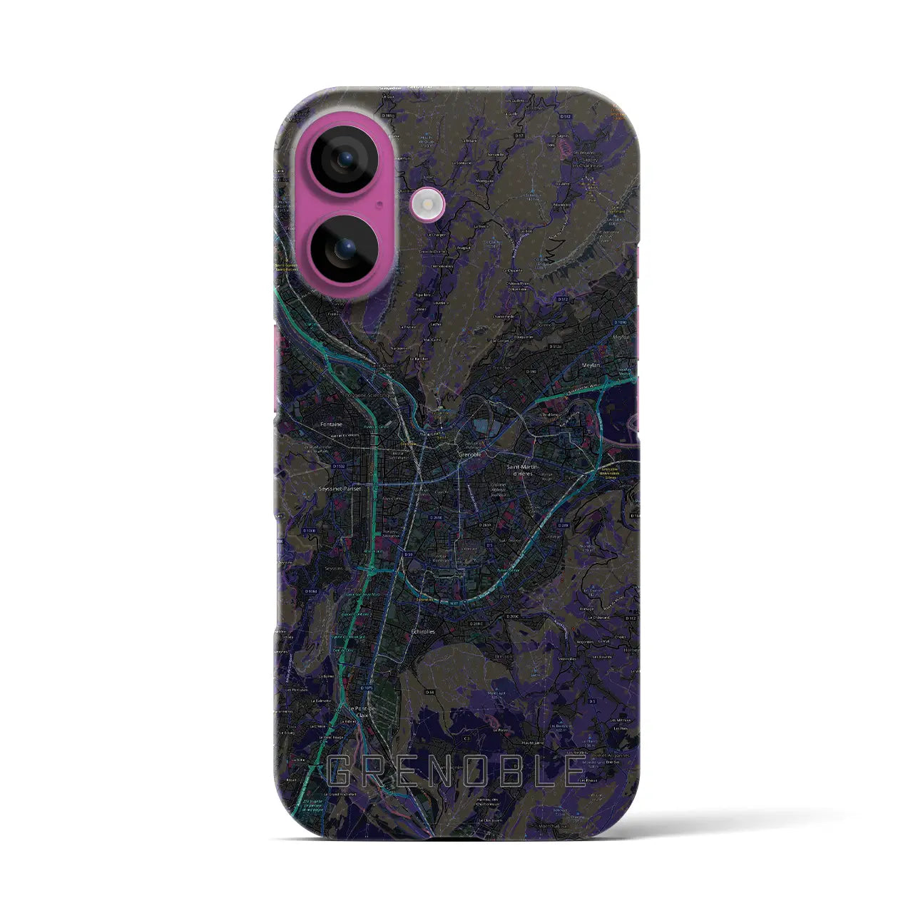 【グルノーブル(フランス)】地図柄iPhoneケース(バックカバータイプ)