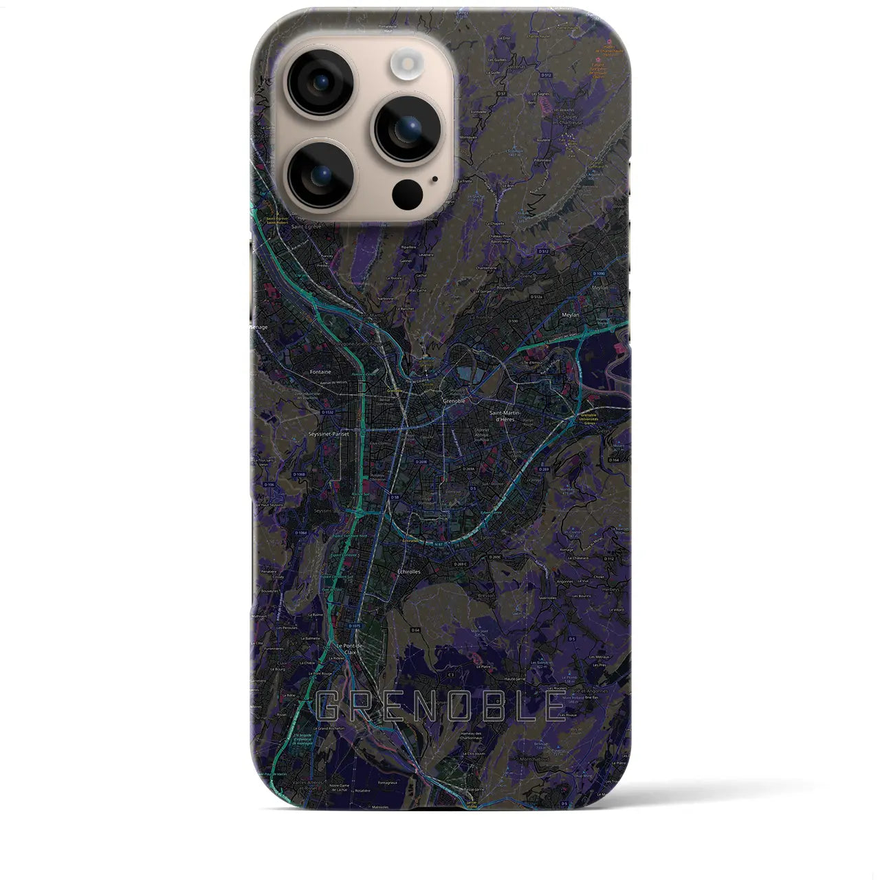 【グルノーブル(フランス)】地図柄iPhoneケース(バックカバータイプ)