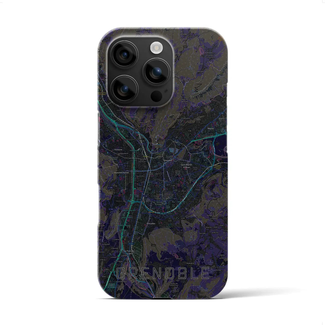 【グルノーブル(フランス)】地図柄iPhoneケース(バックカバータイプ)