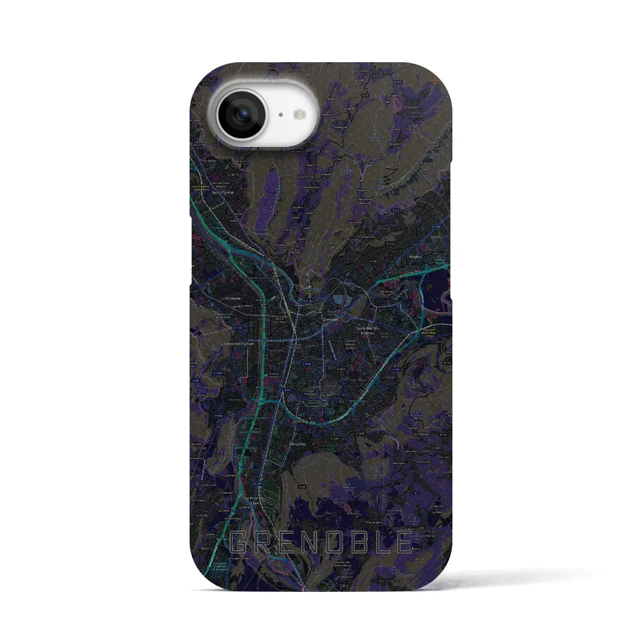 【グルノーブル(フランス)】地図柄iPhoneケース(バックカバータイプ)