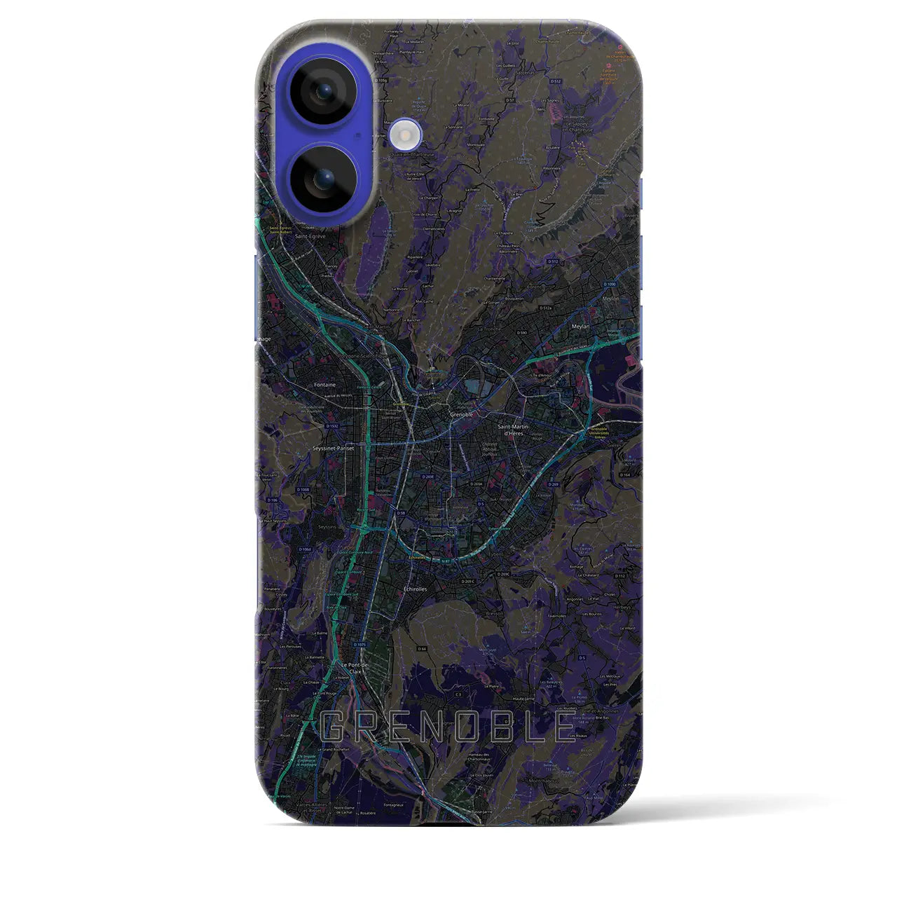 【グルノーブル(フランス)】地図柄iPhoneケース(バックカバータイプ)