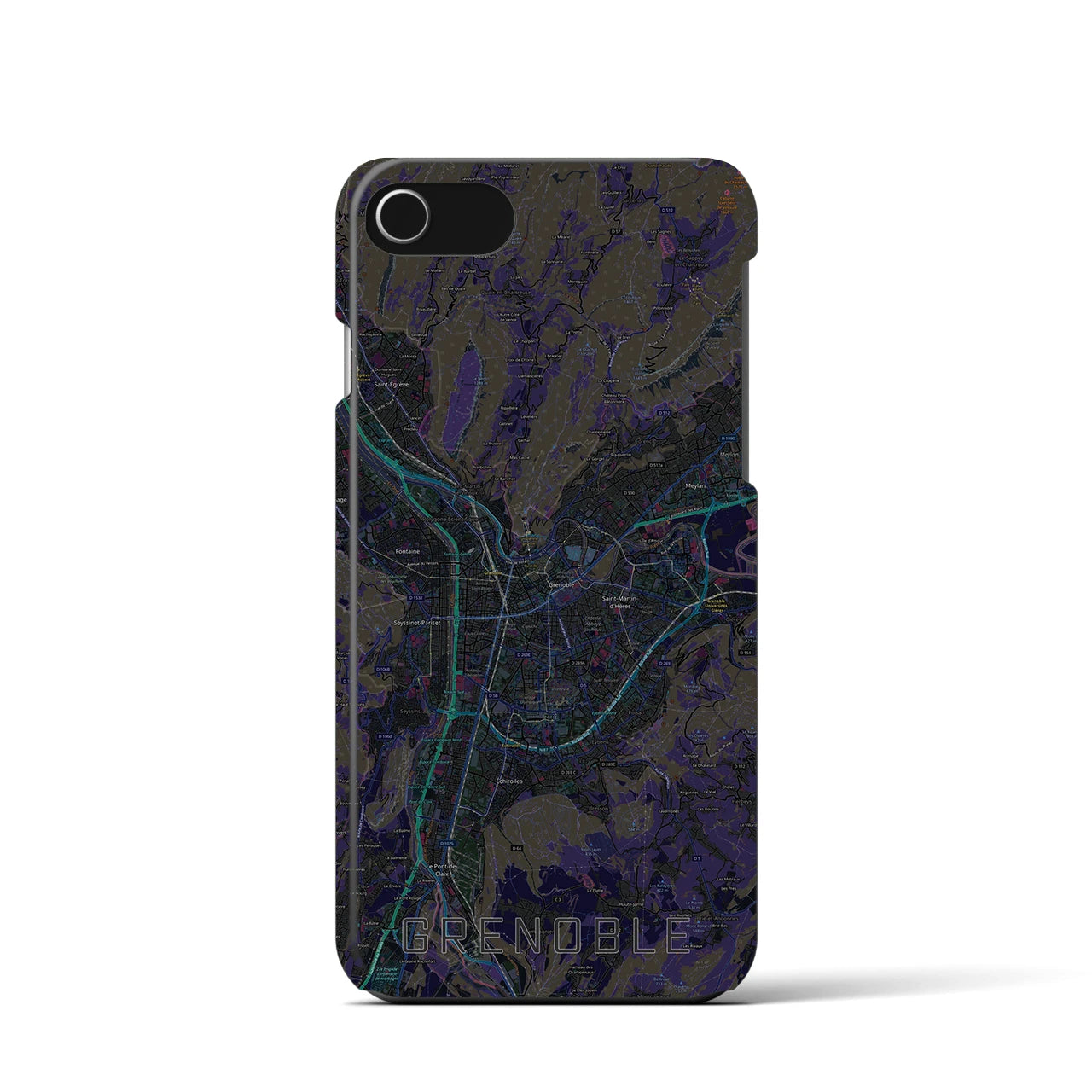 【グルノーブル(フランス)】地図柄iPhoneケース(バックカバータイプ)