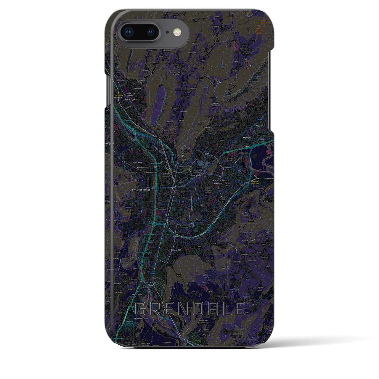 【グルノーブル(フランス)】地図柄iPhoneケース(バックカバータイプ)