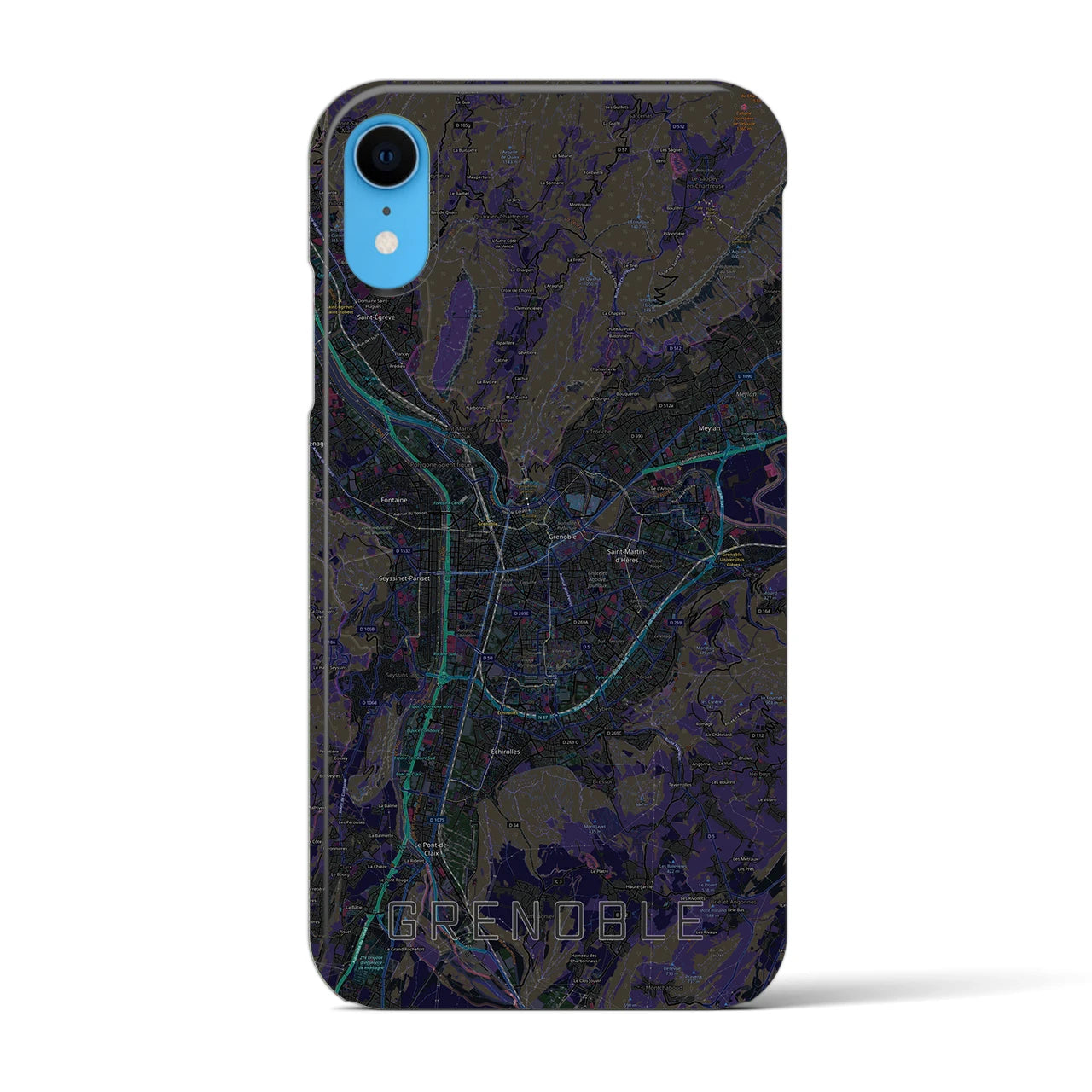 【グルノーブル(フランス)】地図柄iPhoneケース(バックカバータイプ)