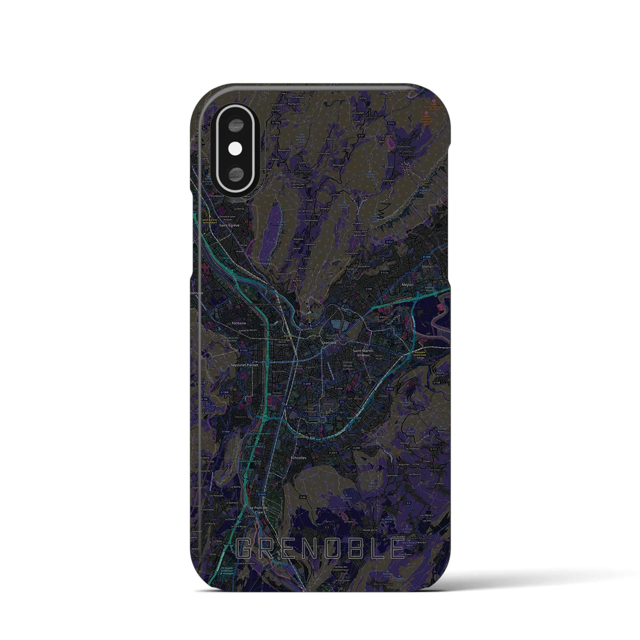 【グルノーブル(フランス)】地図柄iPhoneケース(バックカバータイプ)