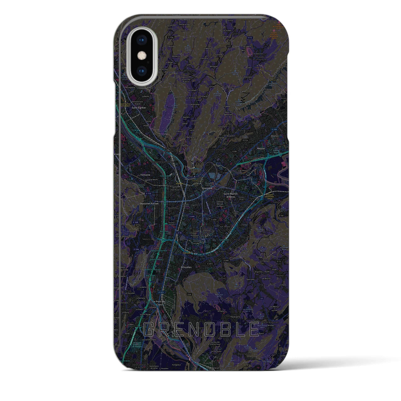【グルノーブル(フランス)】地図柄iPhoneケース(バックカバータイプ)