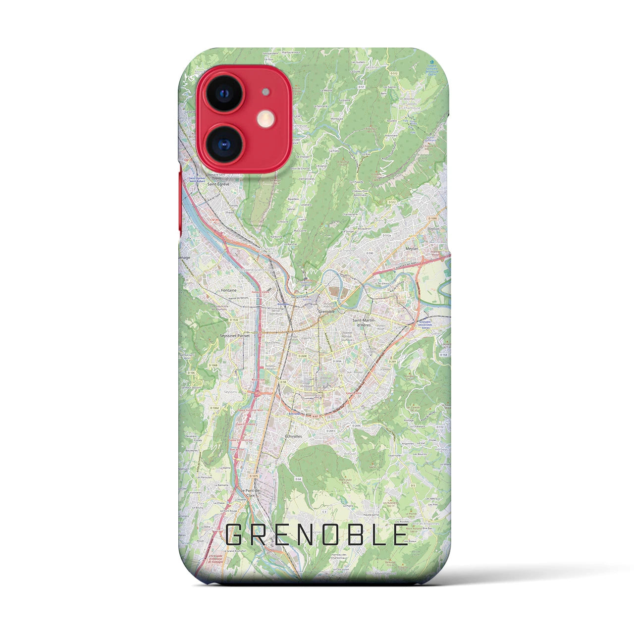 【グルノーブル(フランス)】地図柄iPhoneケース(バックカバータイプ)