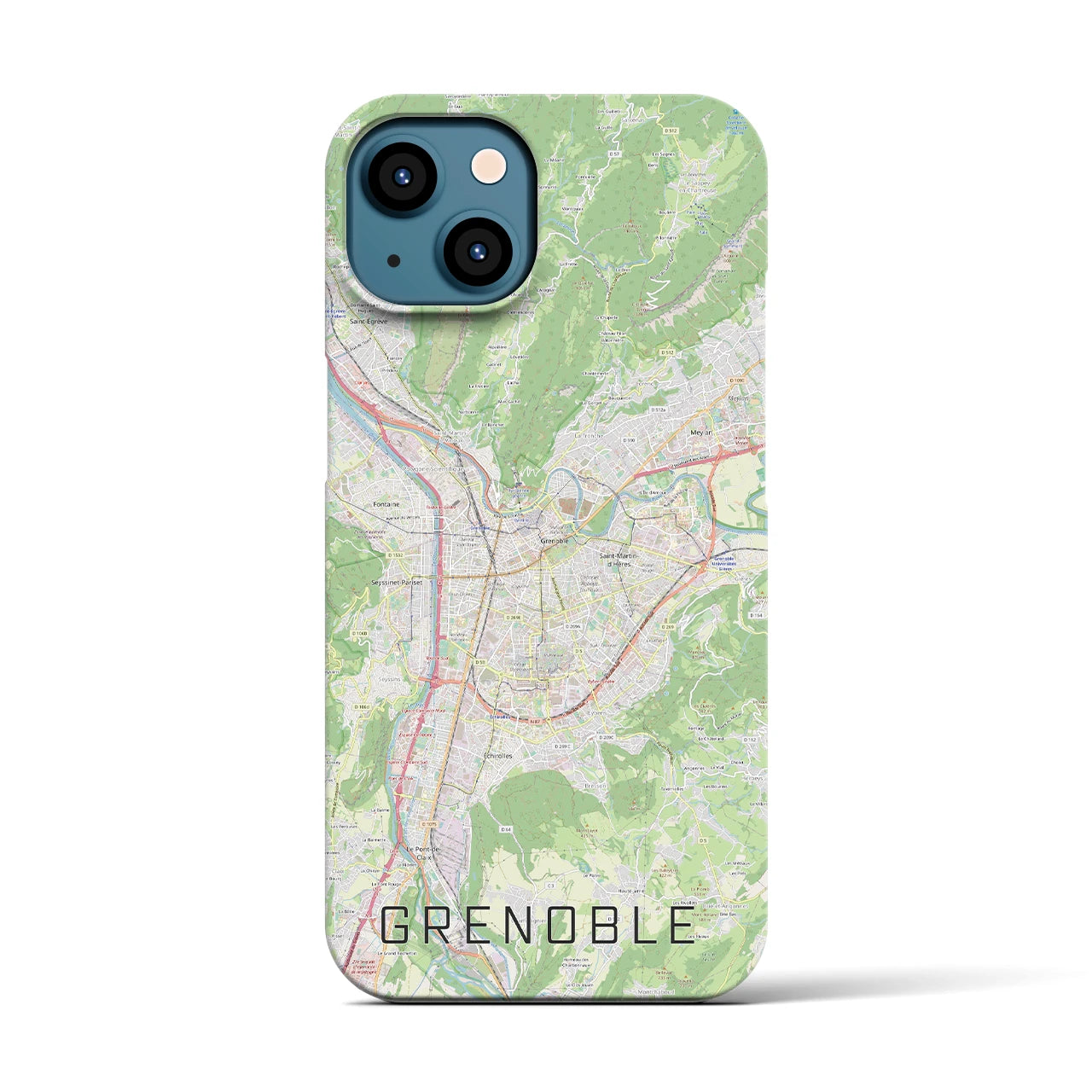 【グルノーブル(フランス)】地図柄iPhoneケース(バックカバータイプ)