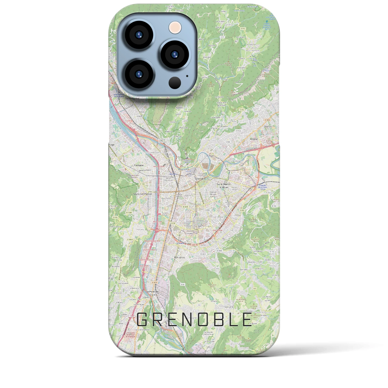 【グルノーブル(フランス)】地図柄iPhoneケース(バックカバータイプ)