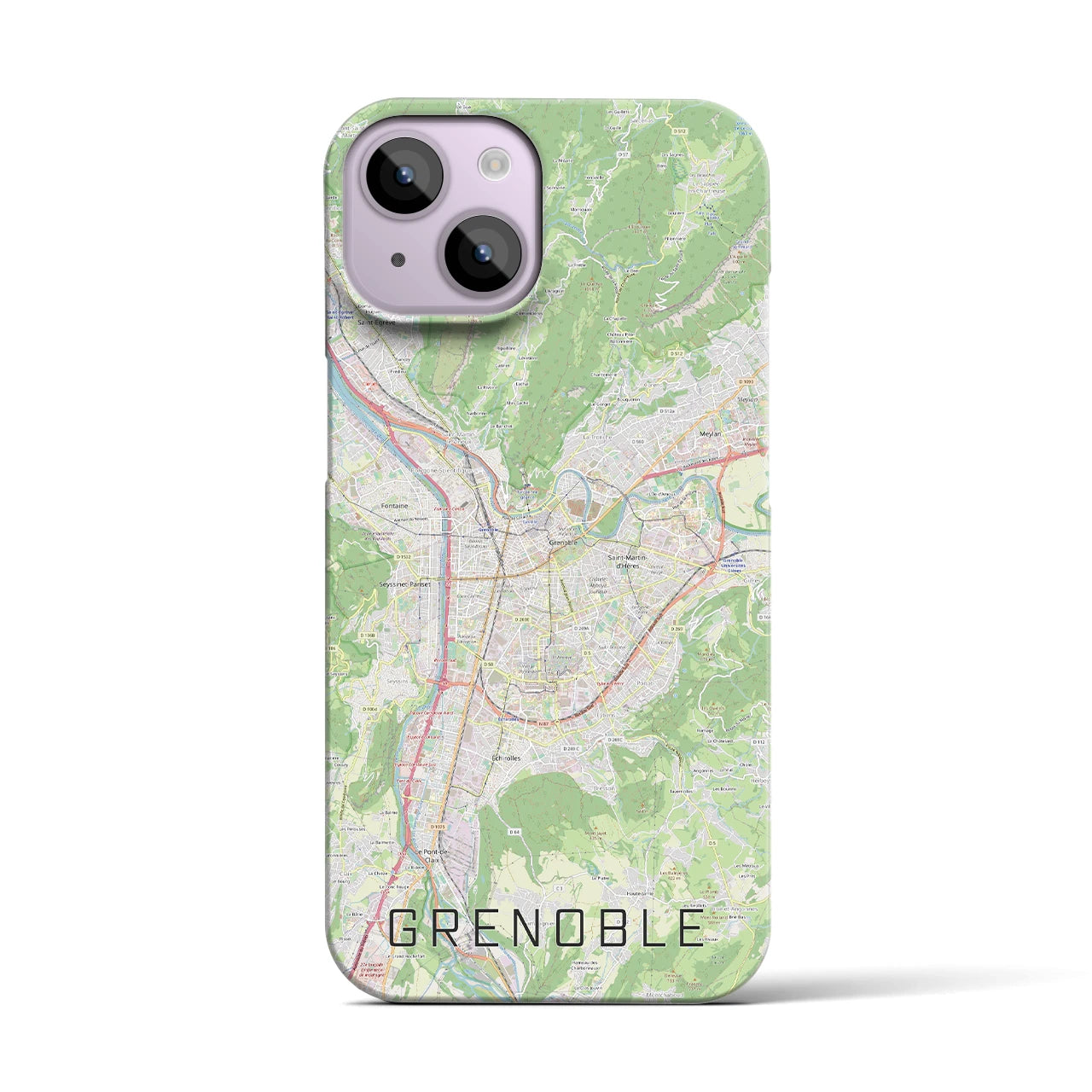【グルノーブル(フランス)】地図柄iPhoneケース(バックカバータイプ)