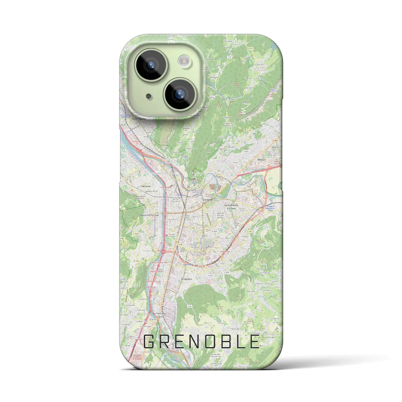 【グルノーブル(フランス)】地図柄iPhoneケース(バックカバータイプ)