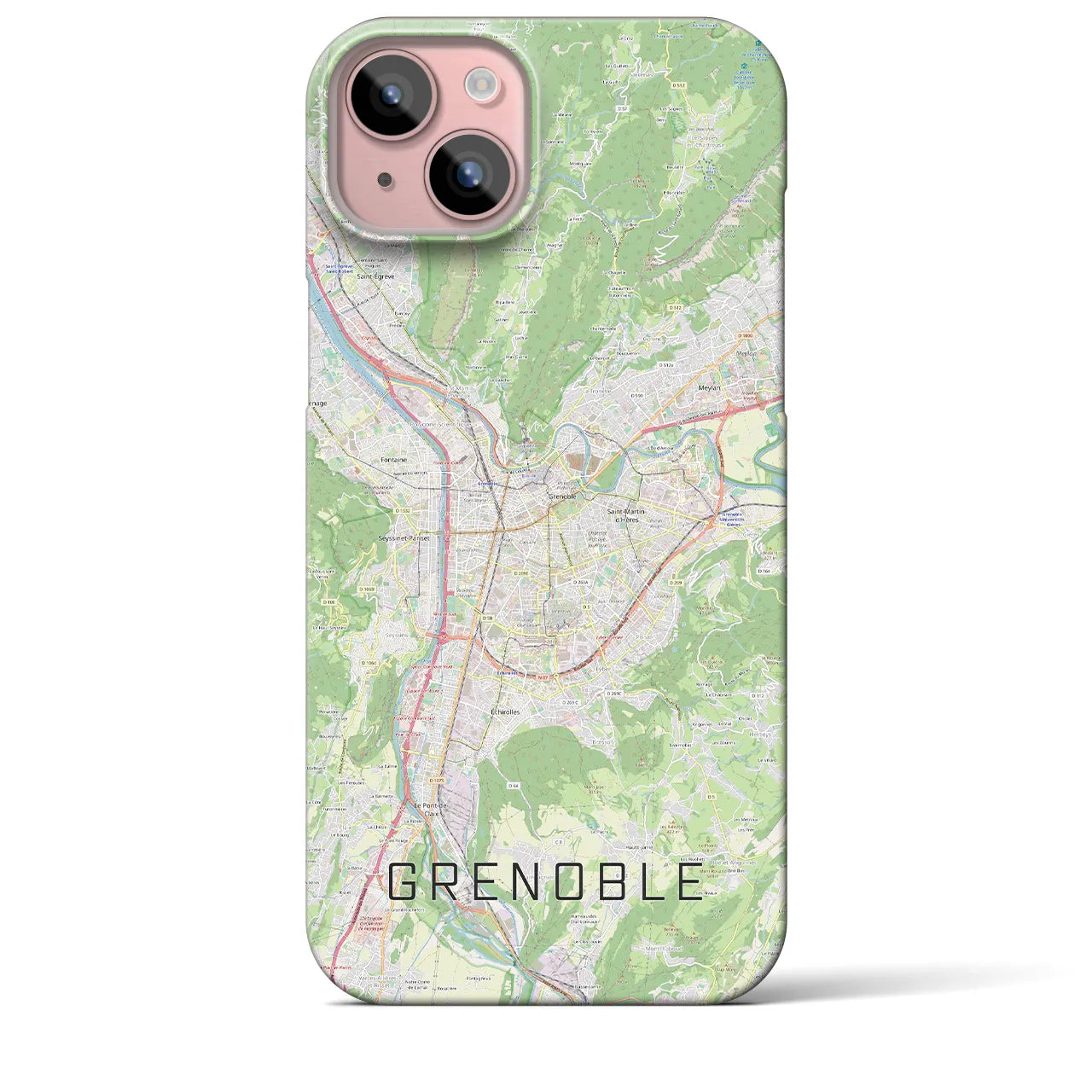 【グルノーブル(フランス)】地図柄iPhoneケース(バックカバータイプ)