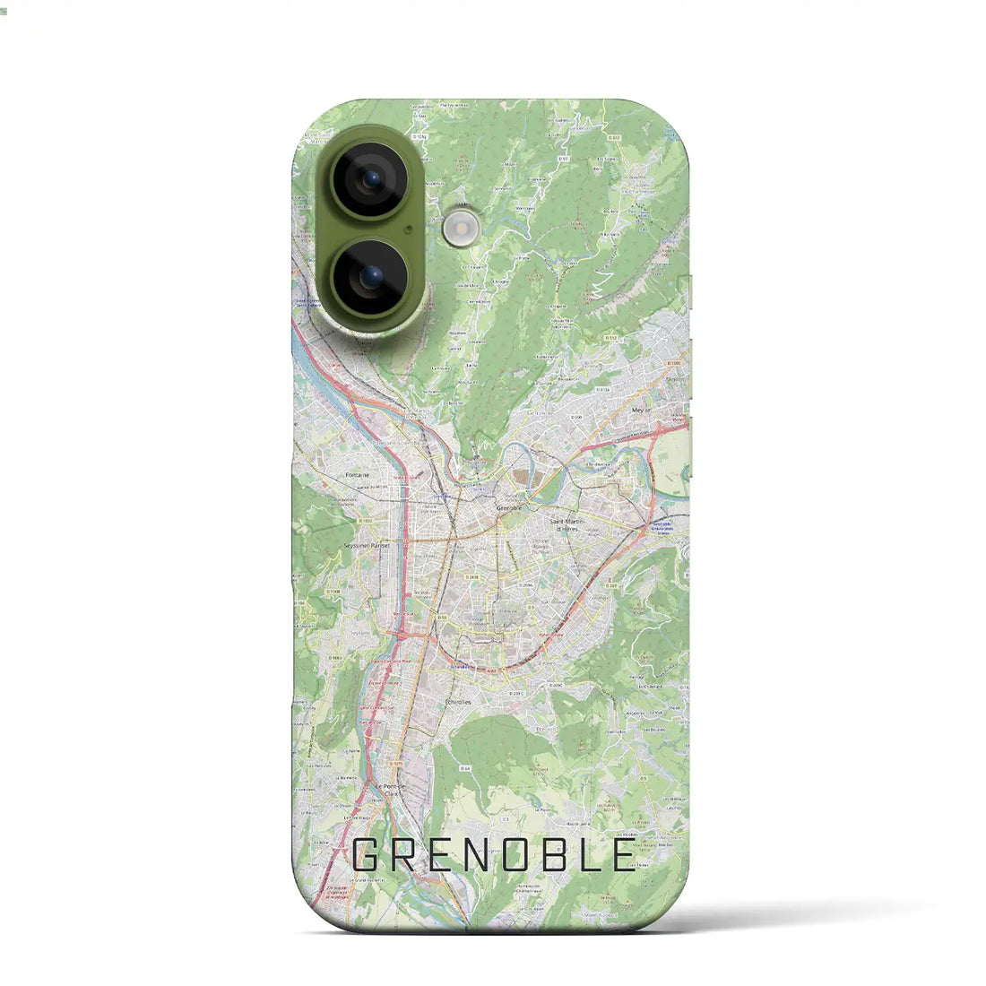 【グルノーブル(フランス)】地図柄iPhoneケース(バックカバータイプ)ナチュラル・iPhone 17 Pro Max 用