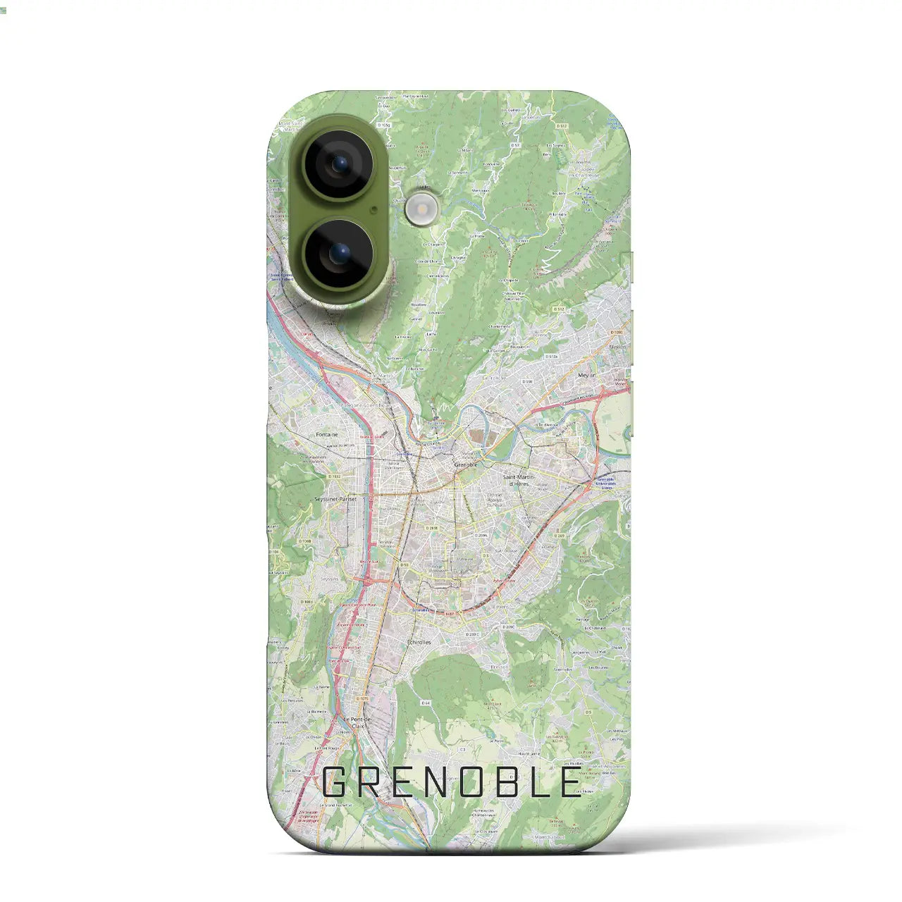 【グルノーブル(フランス)】地図柄iPhoneケース(バックカバータイプ)ナチュラル・iPhone 17 Pro Max 用