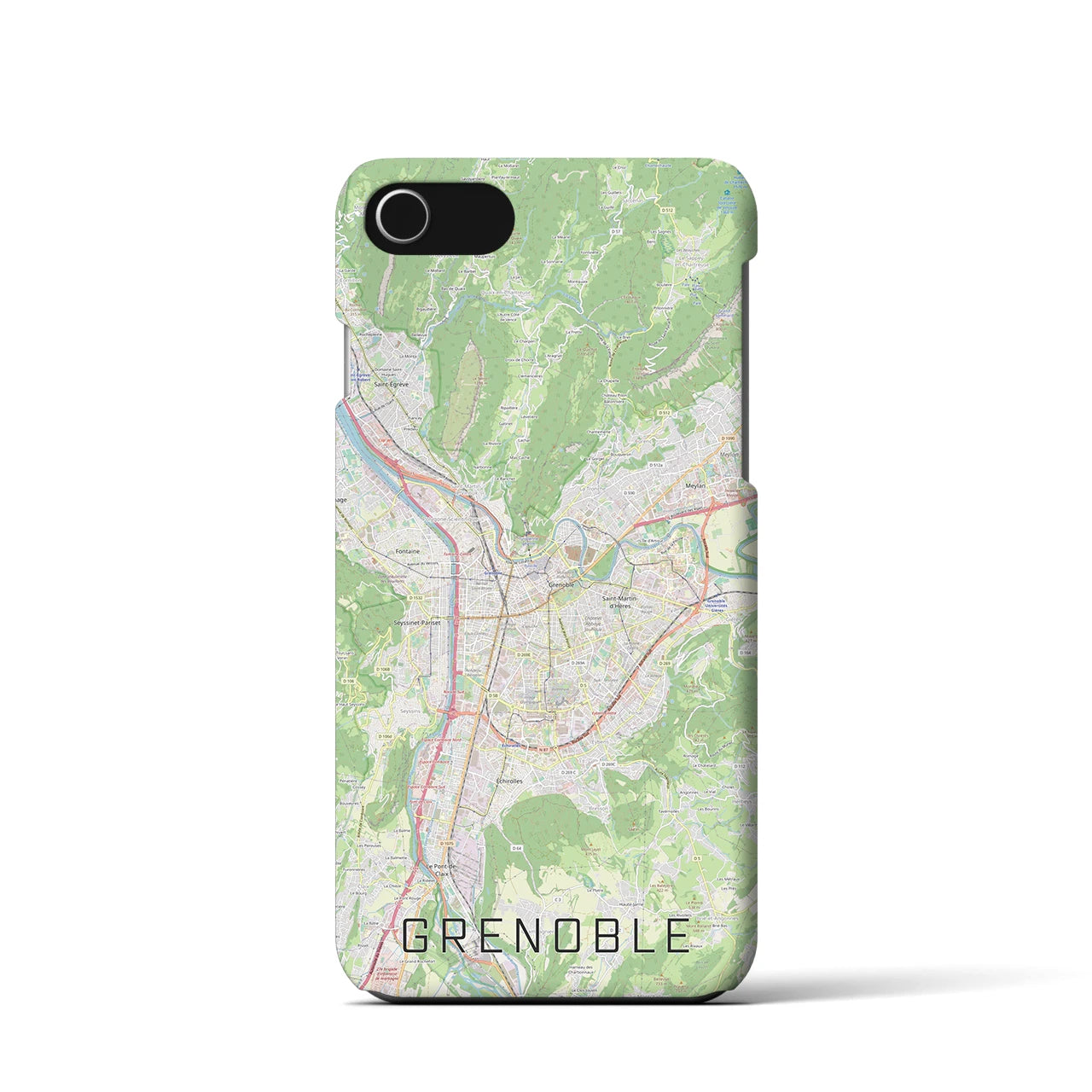 【グルノーブル(フランス)】地図柄iPhoneケース(バックカバータイプ)