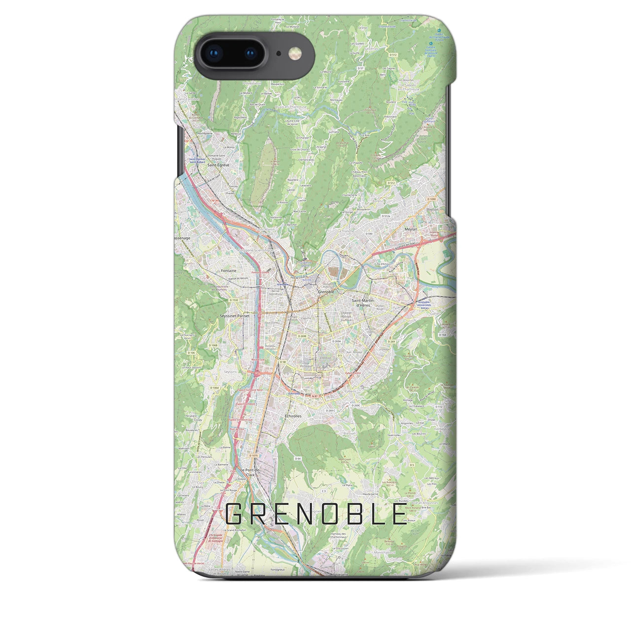 【グルノーブル(フランス)】地図柄iPhoneケース(バックカバータイプ)