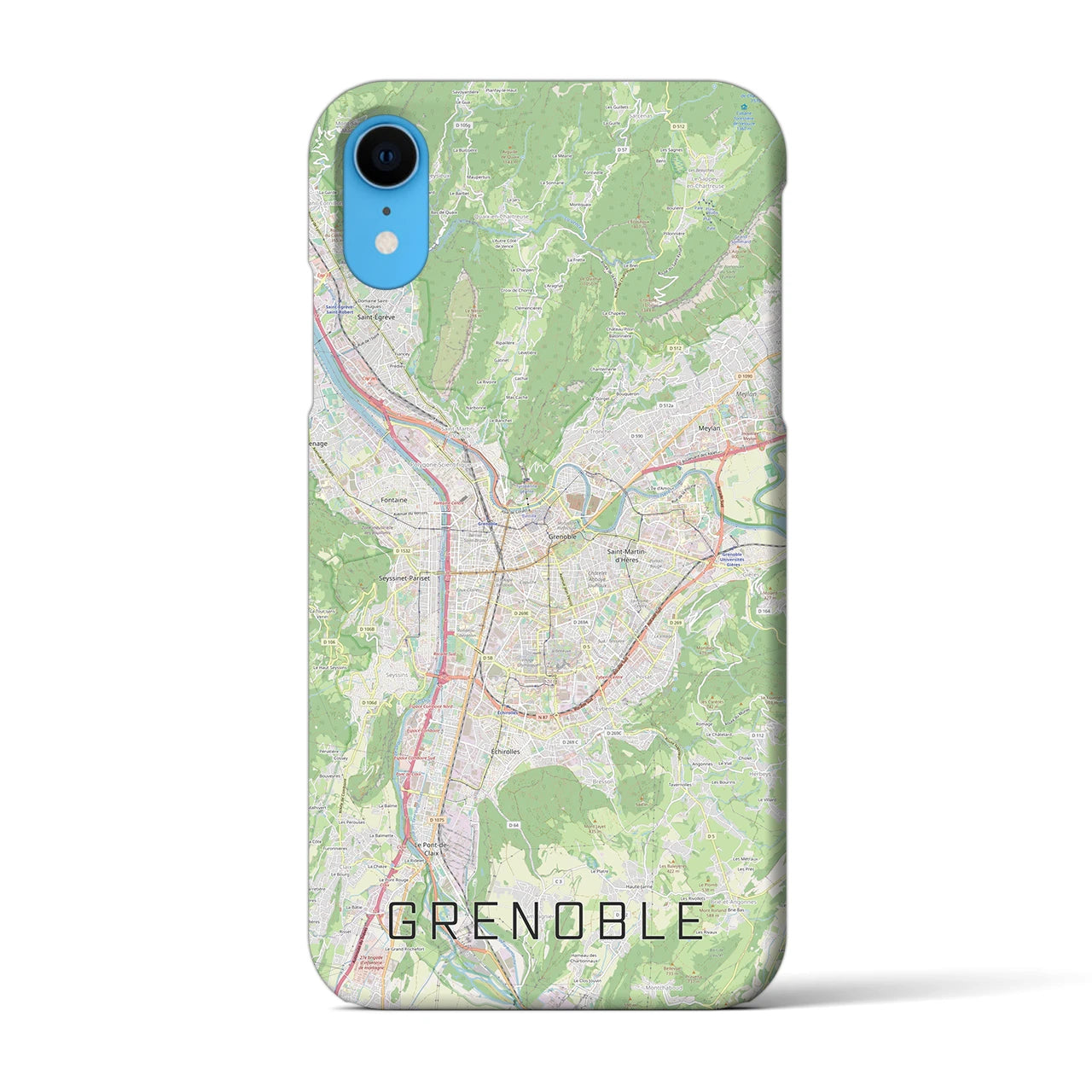 【グルノーブル(フランス)】地図柄iPhoneケース(バックカバータイプ)