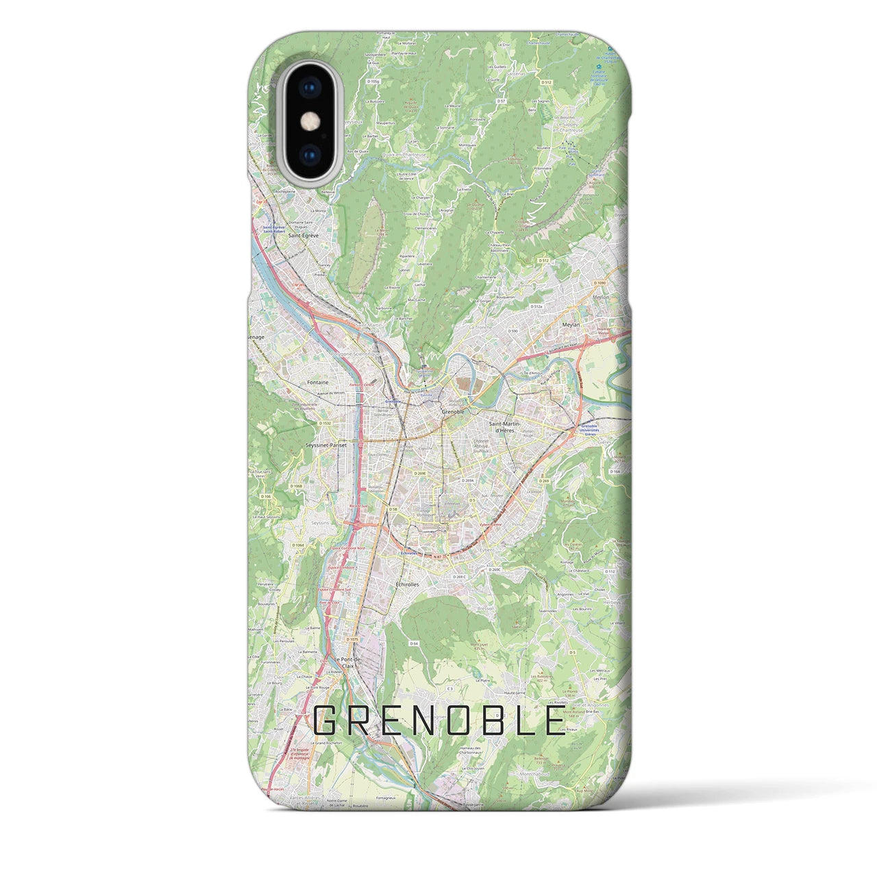 【グルノーブル(フランス)】地図柄iPhoneケース(バックカバータイプ)