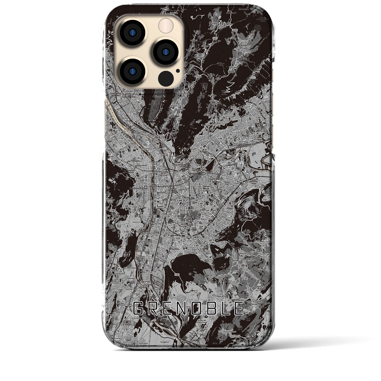 【グルノーブル(フランス)】地図柄iPhoneケース(クリアタイプ)