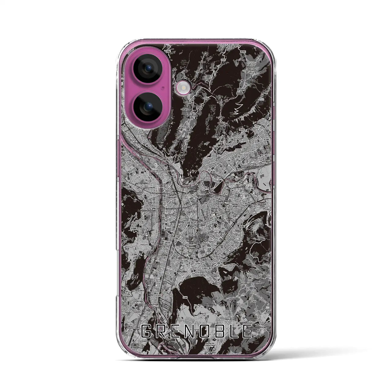 【グルノーブル(フランス)】地図柄iPhoneケース(クリアタイプ)