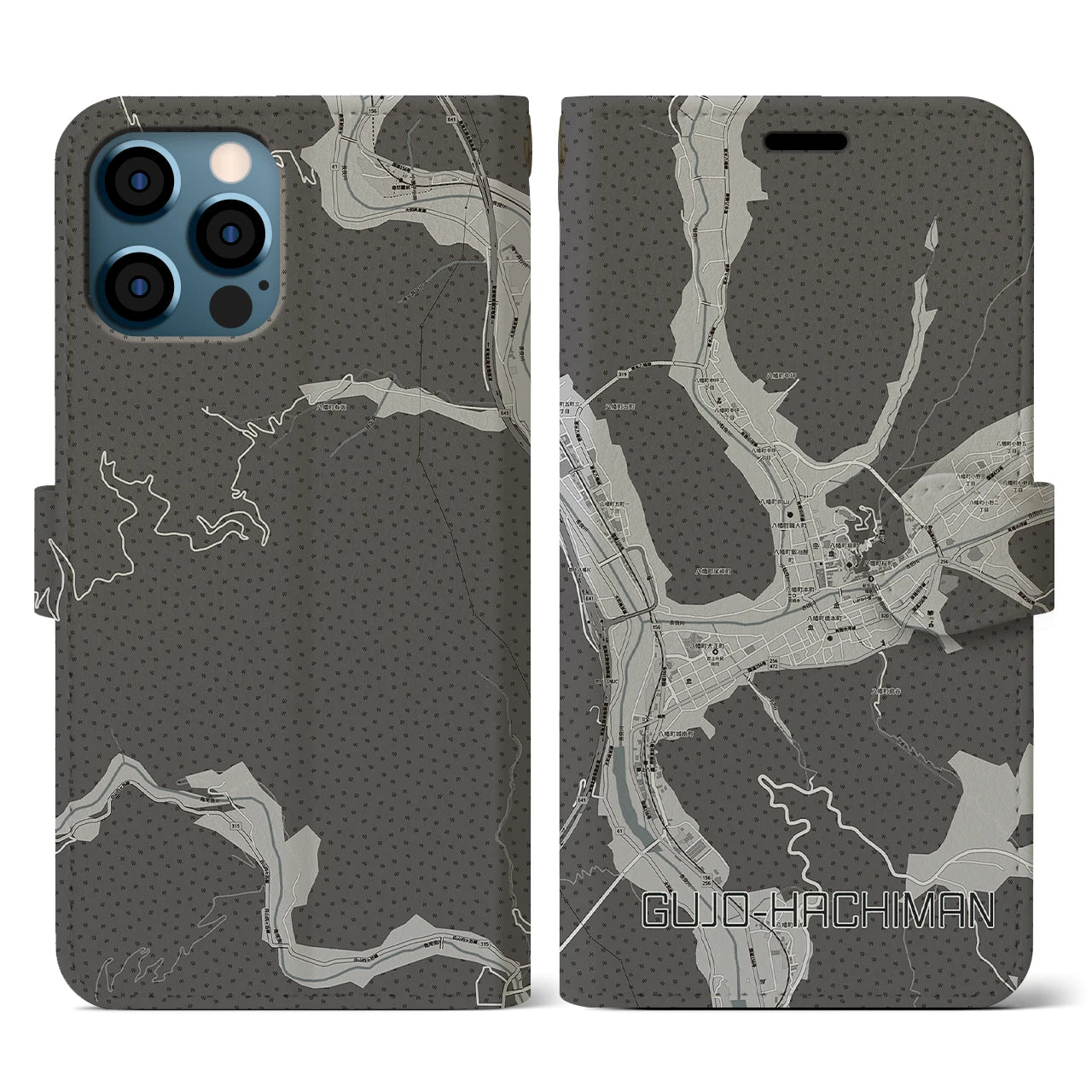 【郡上八幡(岐阜県)】地図柄iPhoneケース(手帳タイプ)