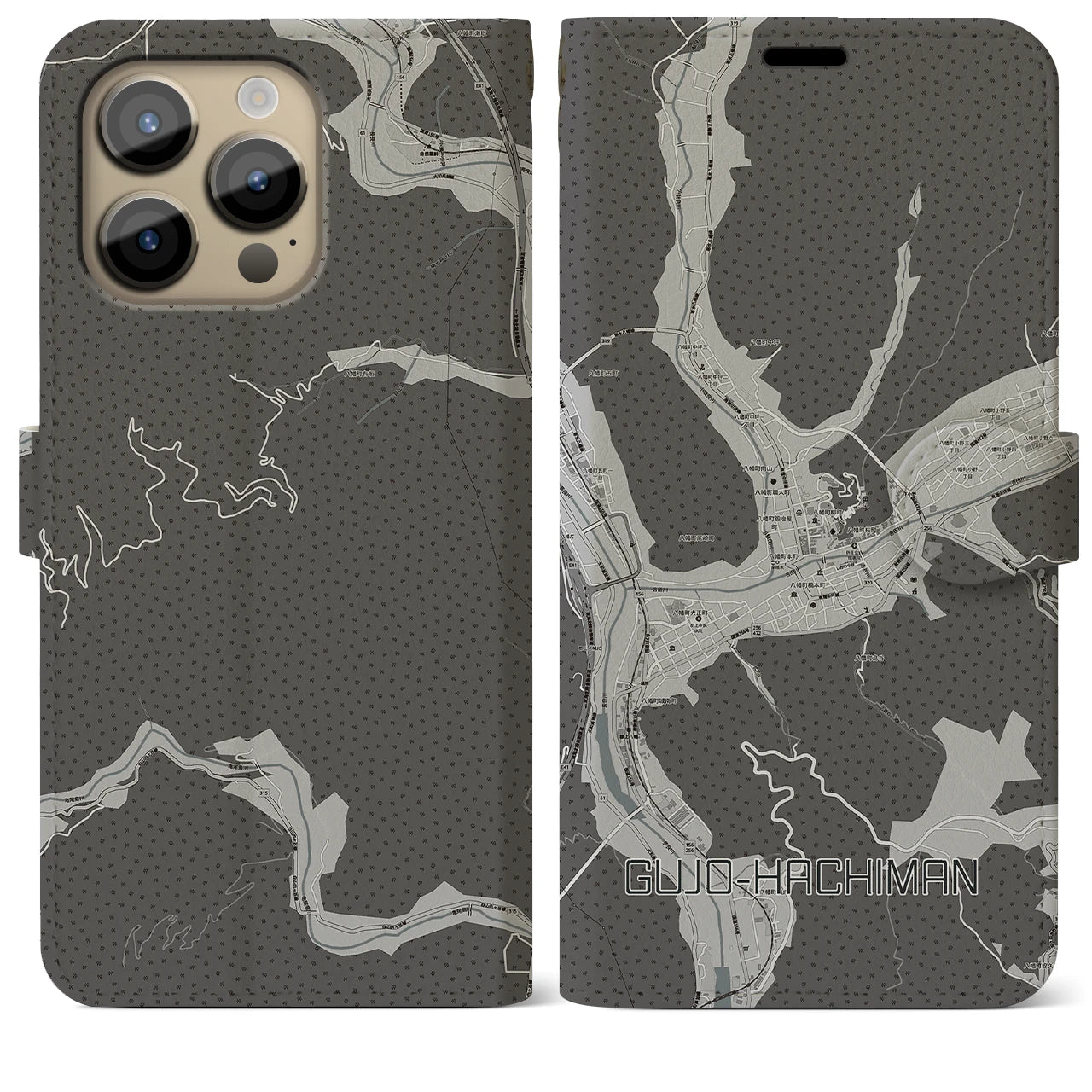 【郡上八幡(岐阜県)】地図柄iPhoneケース(手帳タイプ)