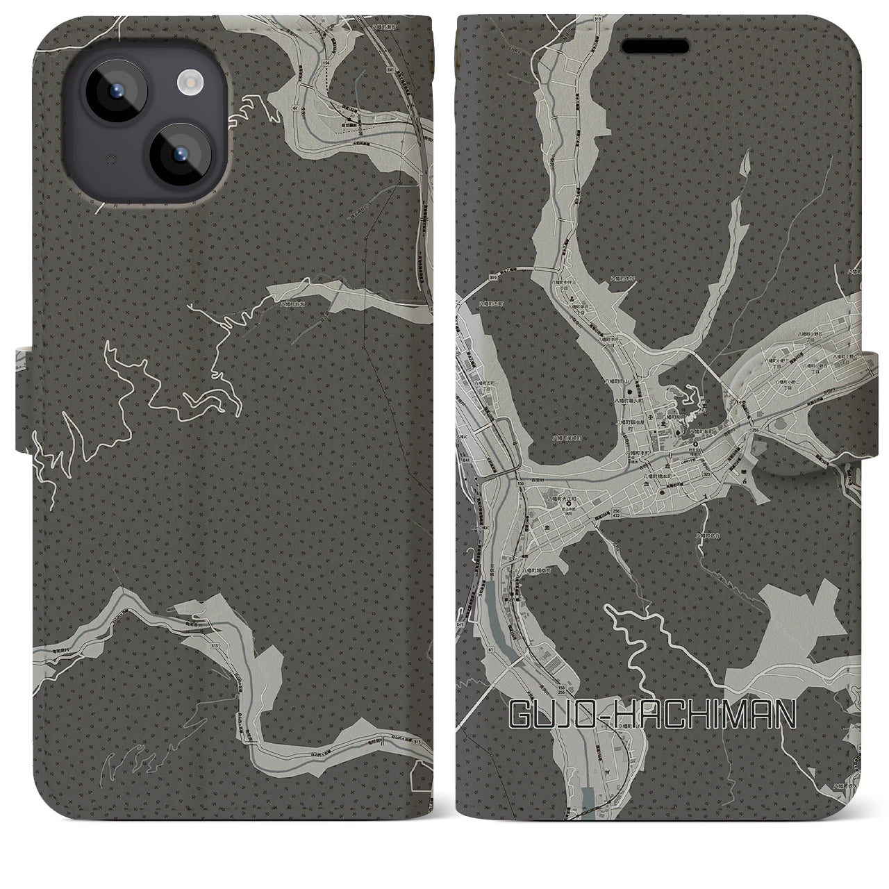 【郡上八幡(岐阜県)】地図柄iPhoneケース(手帳タイプ)