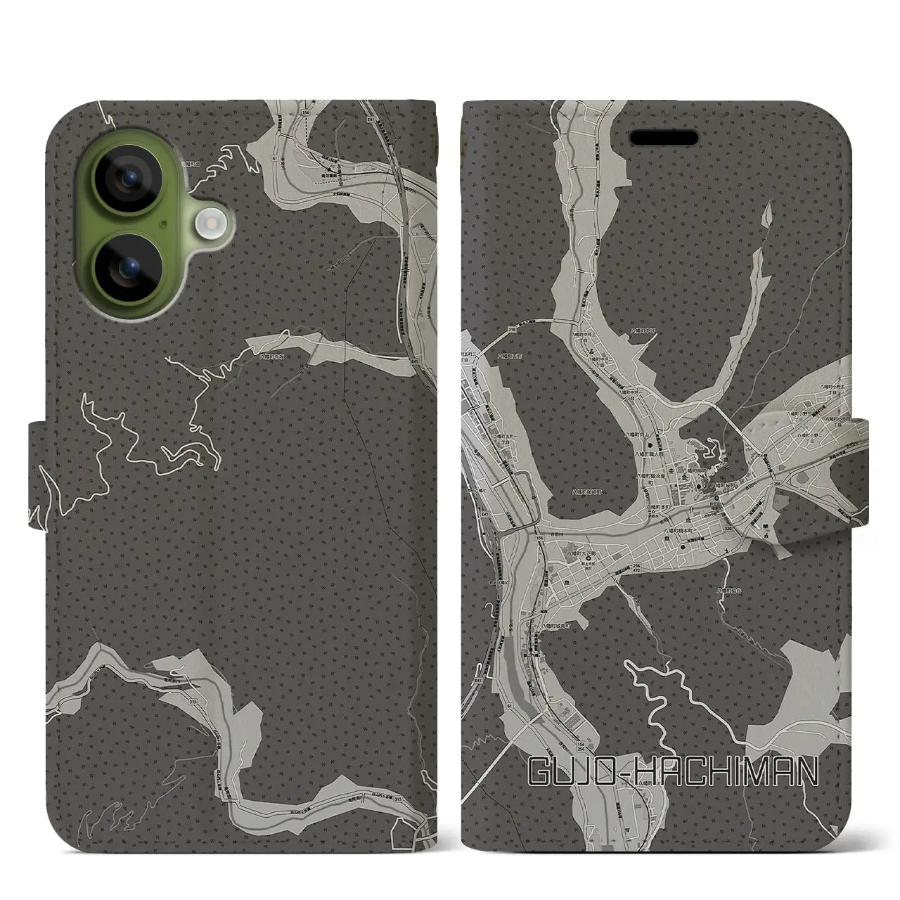 【郡上八幡(岐阜県)】地図柄iPhoneケース(手帳タイプ)