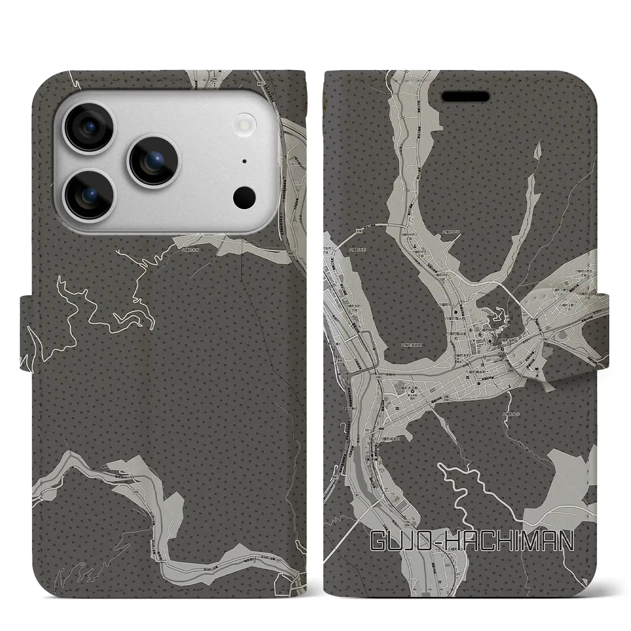 【郡上八幡(岐阜県)】地図柄iPhoneケース(手帳タイプ)