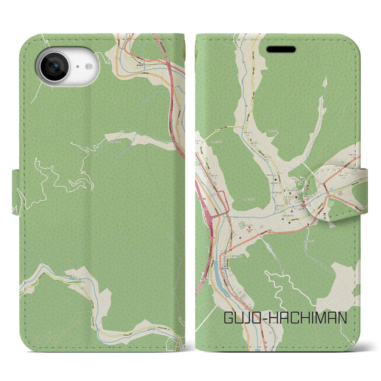 【郡上八幡(岐阜県)】地図柄iPhoneケース(手帳タイプ)