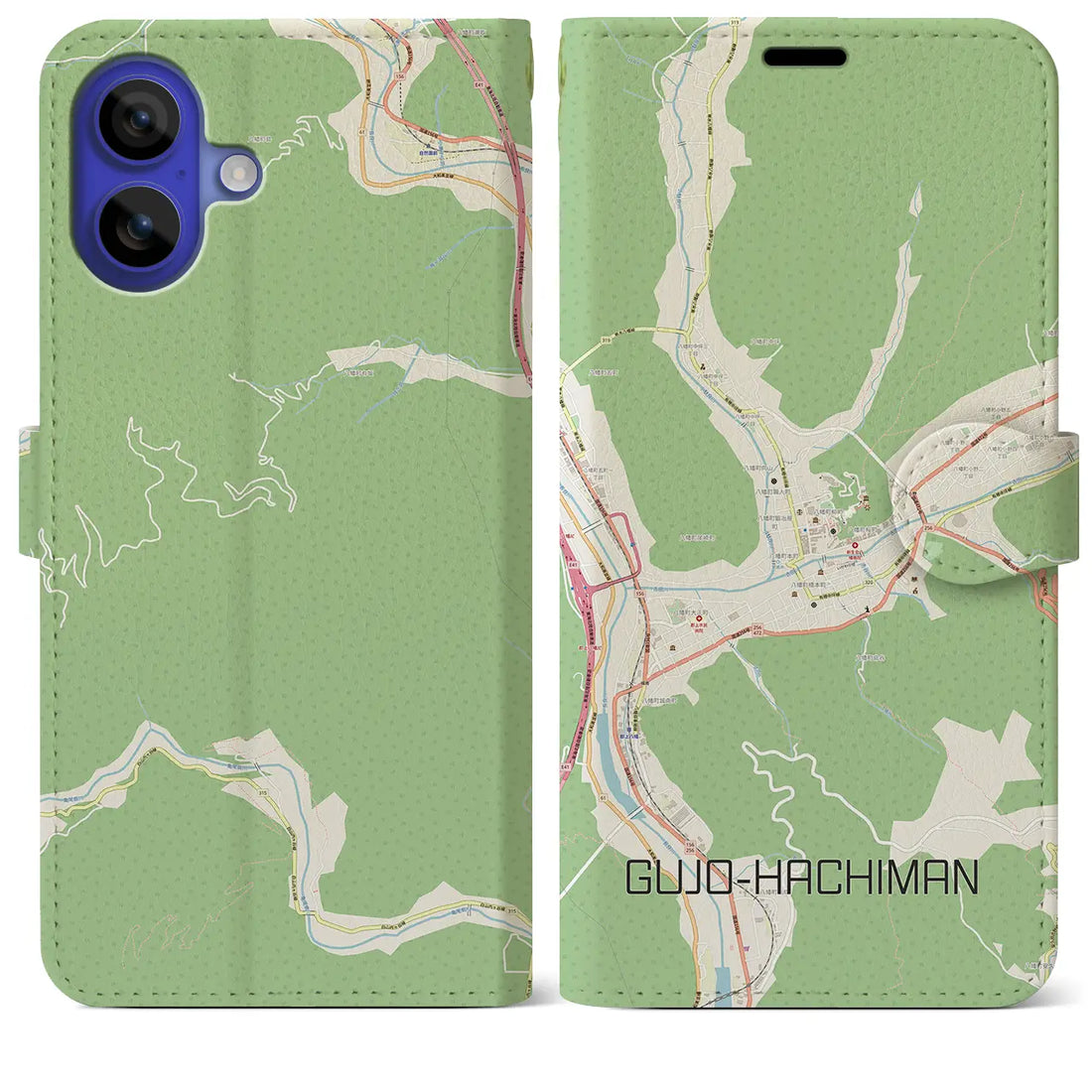 【郡上八幡(岐阜県)】地図柄iPhoneケース(手帳タイプ)ナチュラル・iPhone 16 Pro Max 用