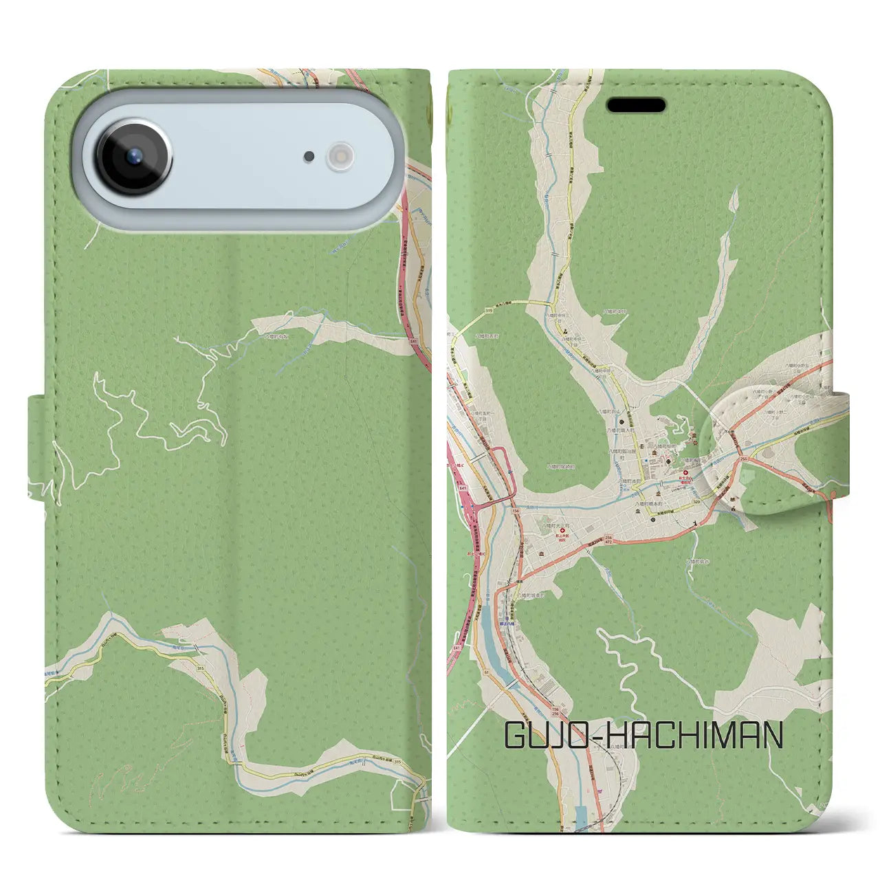 【郡上八幡(岐阜県)】地図柄iPhoneケース(手帳タイプ)