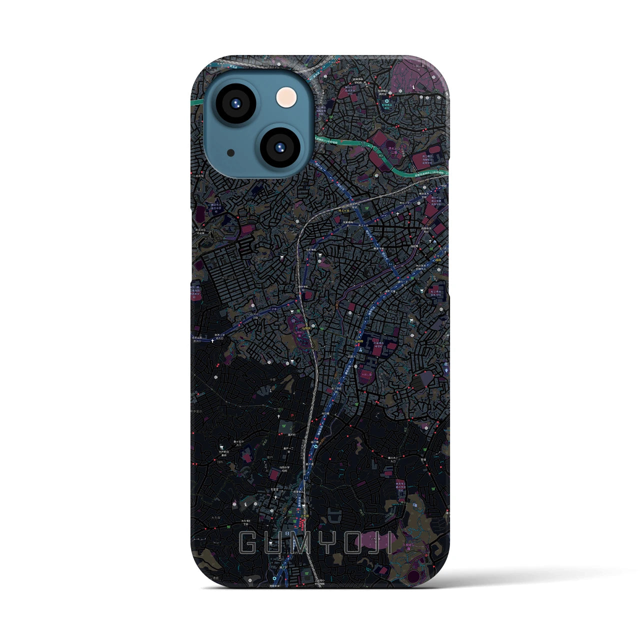 【弘明寺(神奈川県)】地図柄iPhoneケース(バックカバータイプ)