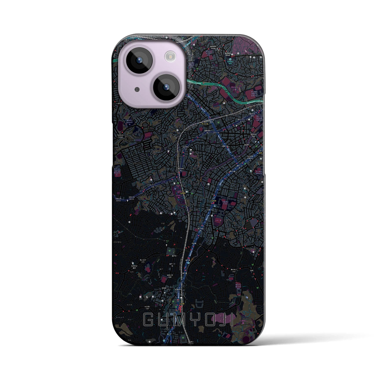 【弘明寺(神奈川県)】地図柄iPhoneケース(バックカバータイプ)