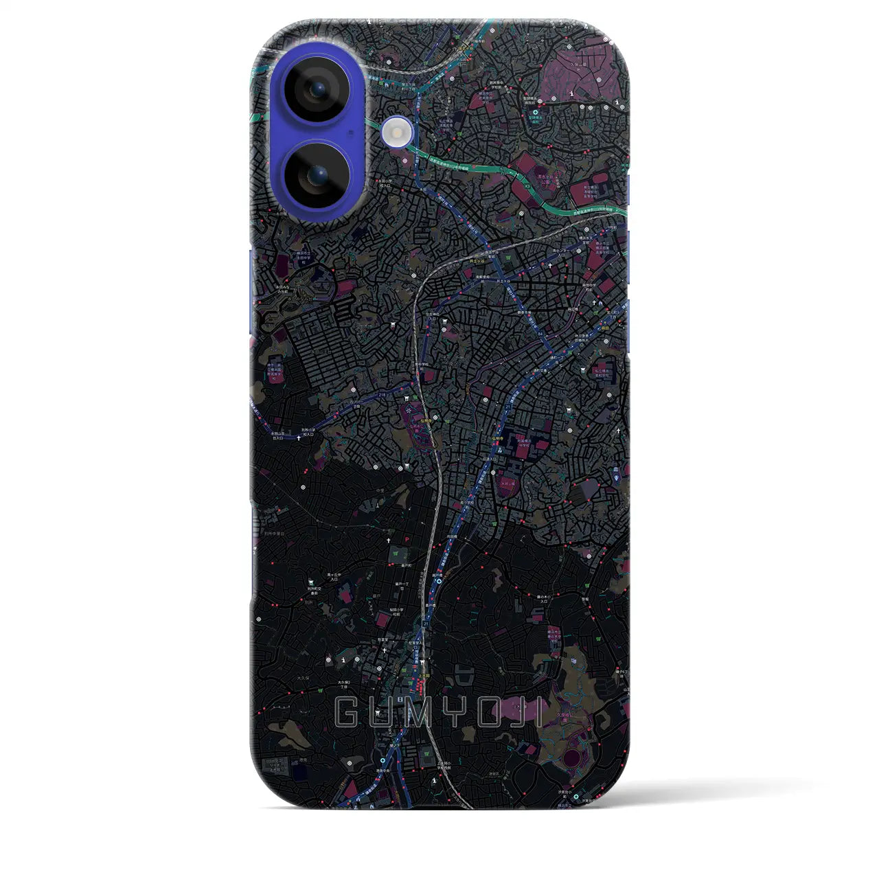 【弘明寺(神奈川県)】地図柄iPhoneケース(バックカバータイプ)