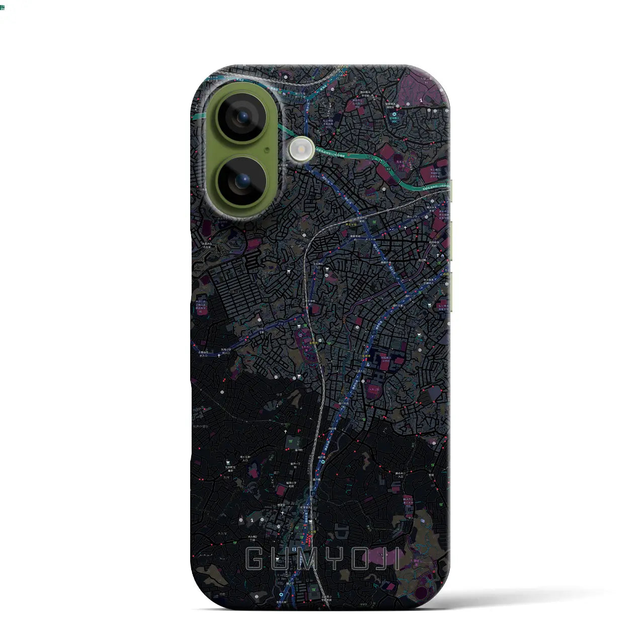 【弘明寺(神奈川県)】地図柄iPhoneケース(バックカバータイプ)